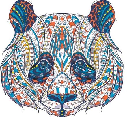 Панно настенное из дерева "Панда" 40х38 см.