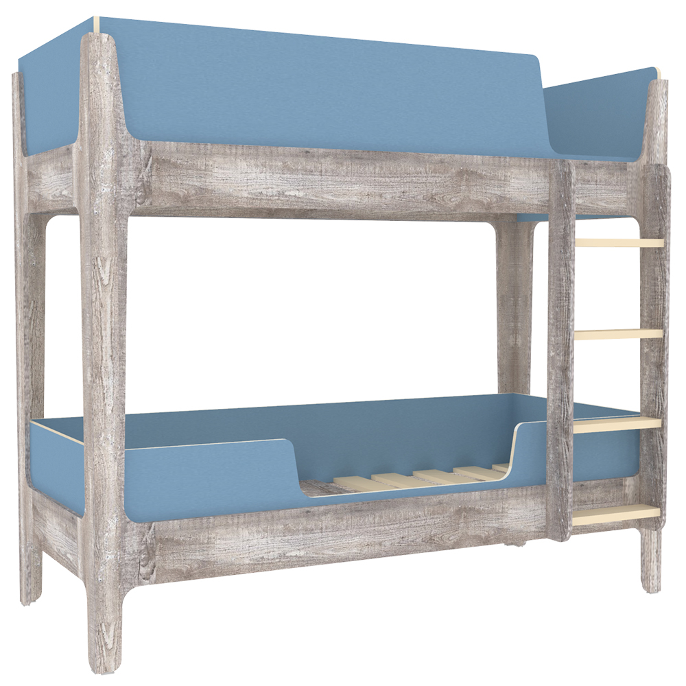 Кровать двухъярусная КарИВи Лотос Бетон Светло-синий, голубой