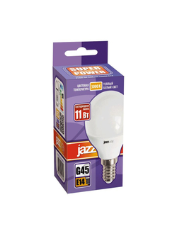 Лампа светодиодная PLED-SP 11Вт G45 3000К E14 230В/50Гц JazzWay 5019249