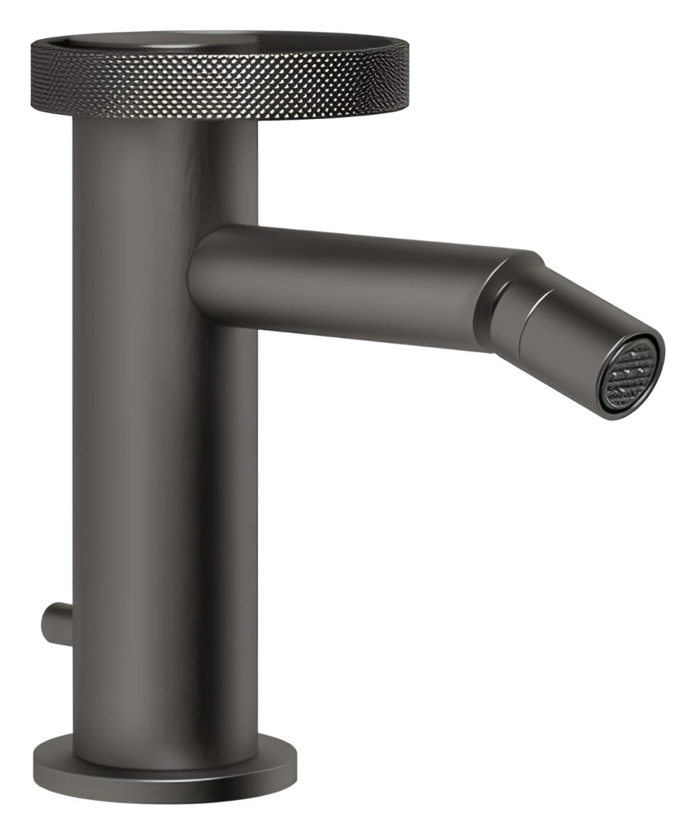 Смеситель для биде Gessi Anello, на 1 отверстие, донный клапан, цвет Black Metal Brushed PVD