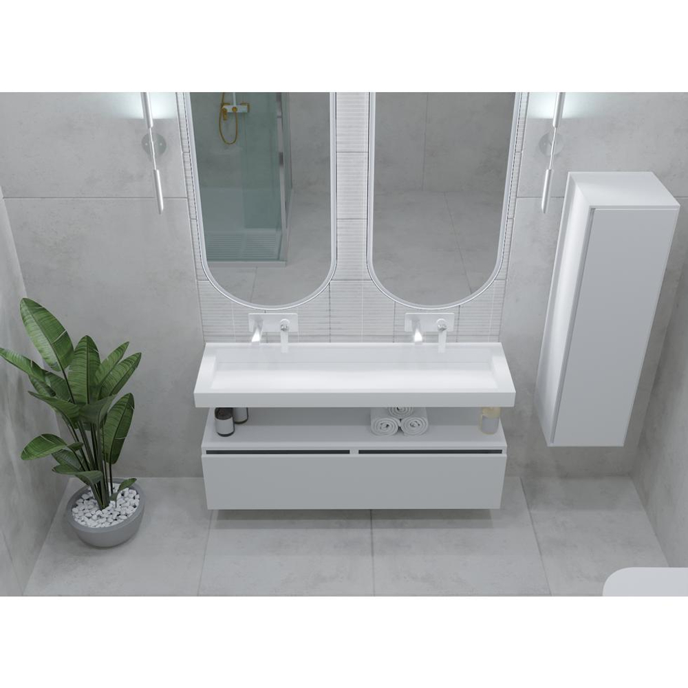Раковина-моноблок Boheme Flat 140 859-140, Corian белый