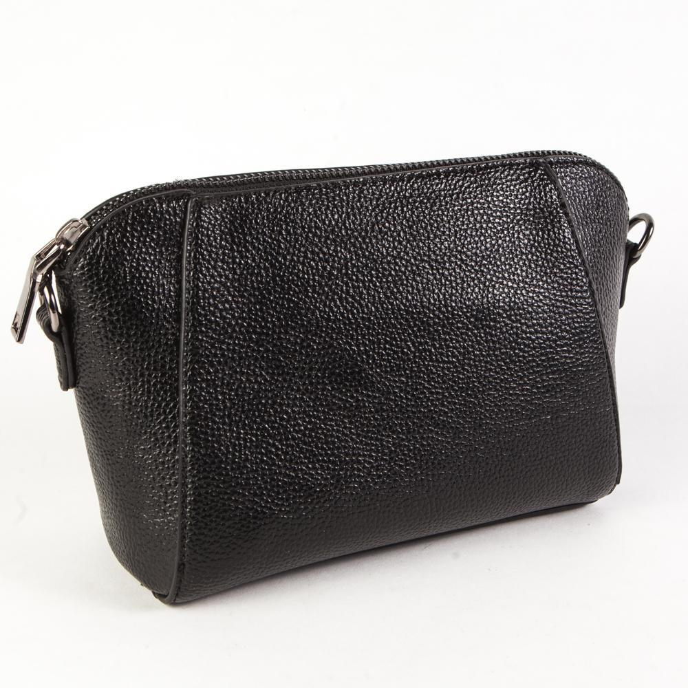 Маленький стильный женский повседневный клатч сумочка чёрного цвета из экокожи Dublecity DC801-1 Black