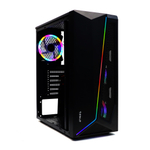 Корпус TESLA TSL-100, Без БП, ATX, RGB, чёрный, 4xRGB FAN, 2xUSB2, 1xUSB3, бок: закалённое стекло (TSL-100-4FB-RGB)