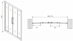 Душевая дверь Abber Schwarzer Diamant 170 AG33170BH профиль Черный стекло прозрачное