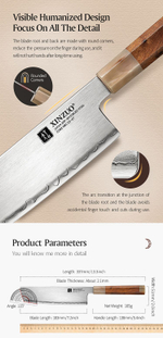 Кухонный нож Xinzuo X05Z Nakiri нож 7 дюймов клинок ZDP189 рукоять железное дерево и кость, длина лезвия 18,3 см