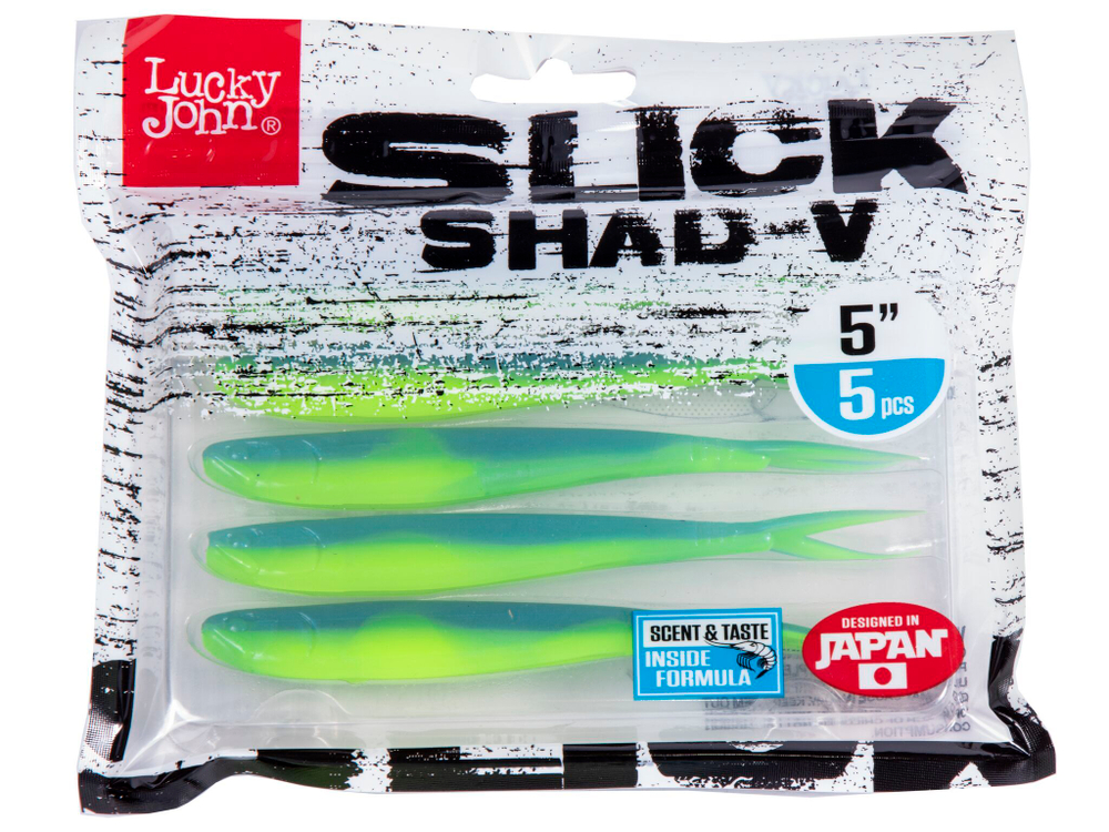 Виброхвост LJ 3D Slick Shad-V 5" (12.7 см), цвет T57, 5 шт.