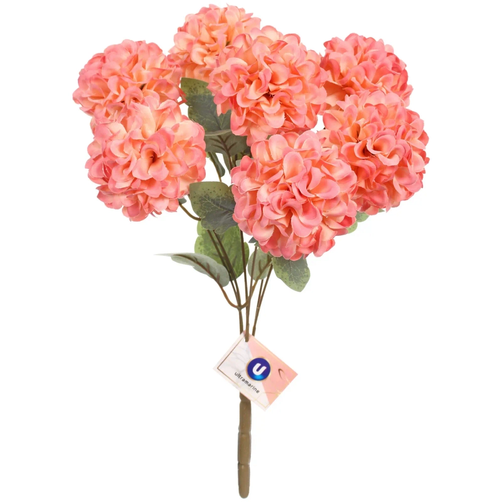 Искусственные цветы «Букет гортензий» 41см 7 цветков розовые