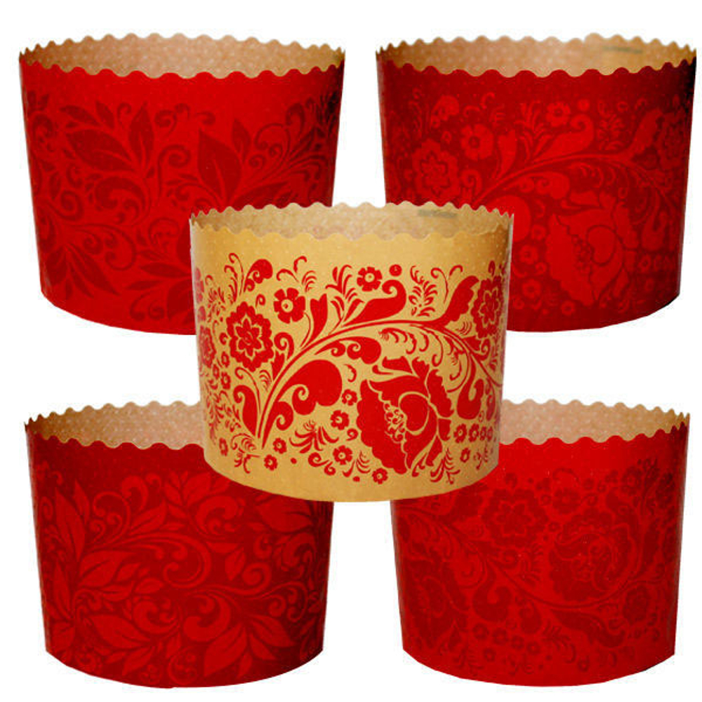 Форма бумаж. для кулича d134*h100 мм КРАСНАЯ ПАСХА