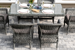 "Амароне" обеденная группа из искусственного ротанга на 6 персон, цвет графит