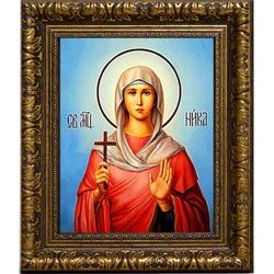 Ника Коринфская Святая мученица. Икона на холсте.