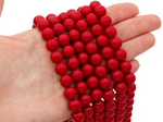 Нить бусин для украшений 10мм, "Майорка-Красный" (имитация)