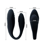 Чёрный вибромассажер для пар Indulgence Plus с ДУ (Цвет: черный)