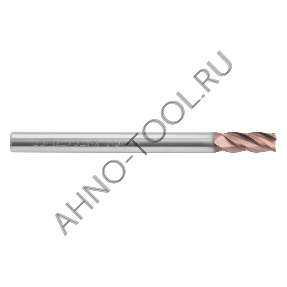 Фреза твердосплавная радиусная   4мм (L=50, l=10, хв=4) Z4 35° по стали, нерж., чугуну, с радиусной