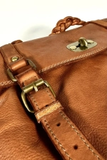 Женская сумка-портфель из натуральной кожи цвета whisky