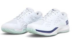 Детские теннисные кроссовки Wilson Rush Pro Ace Jr - white/bay/skipper blue