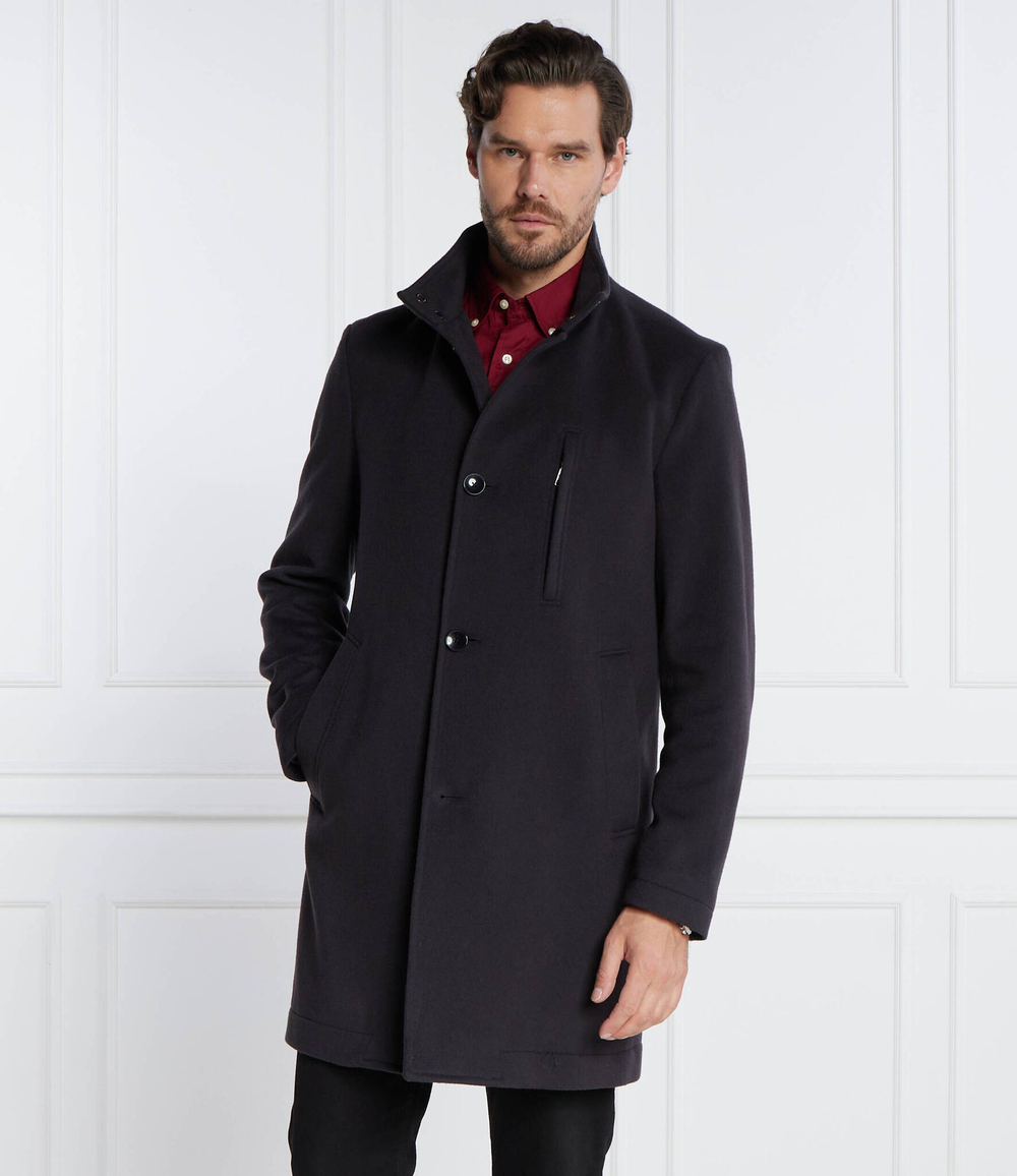 Хлопковое пальто h hyde standup c BOSS BLACK - темно-синий(50502271)