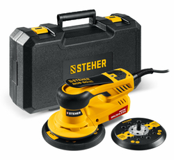 STEHER BOS-50 Duo, d125 / d150 мм, 5.0 мм, 350 Вт, бесщеточная орбитально-шлифовальная машина, кейс (BOS-50)