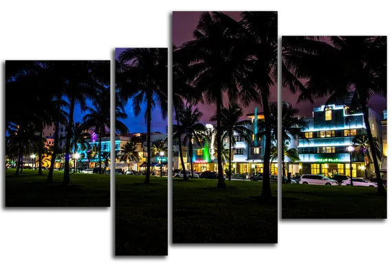 Модульная картина "Пальмы в Майами"
