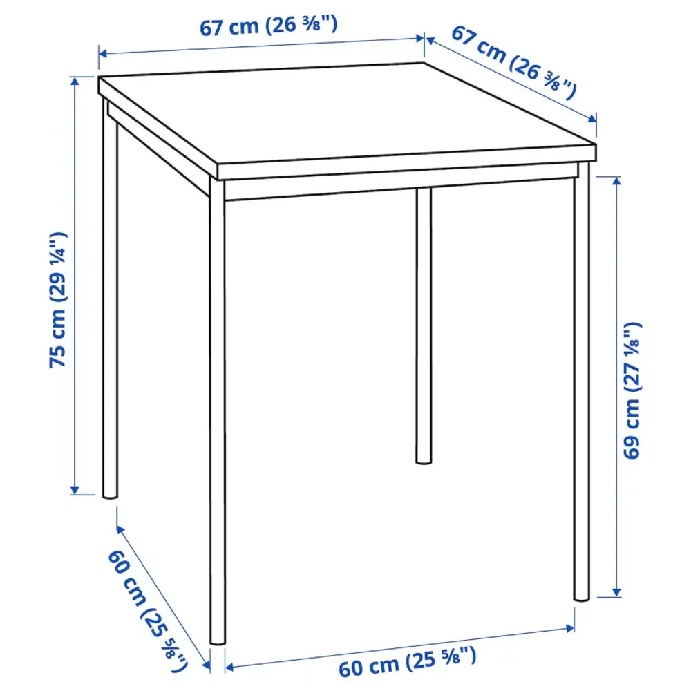 Кухонный стол - SANDSBERG IKEA/ САНДСБЕРГ ИКЕА, 75х67х67 см, черный