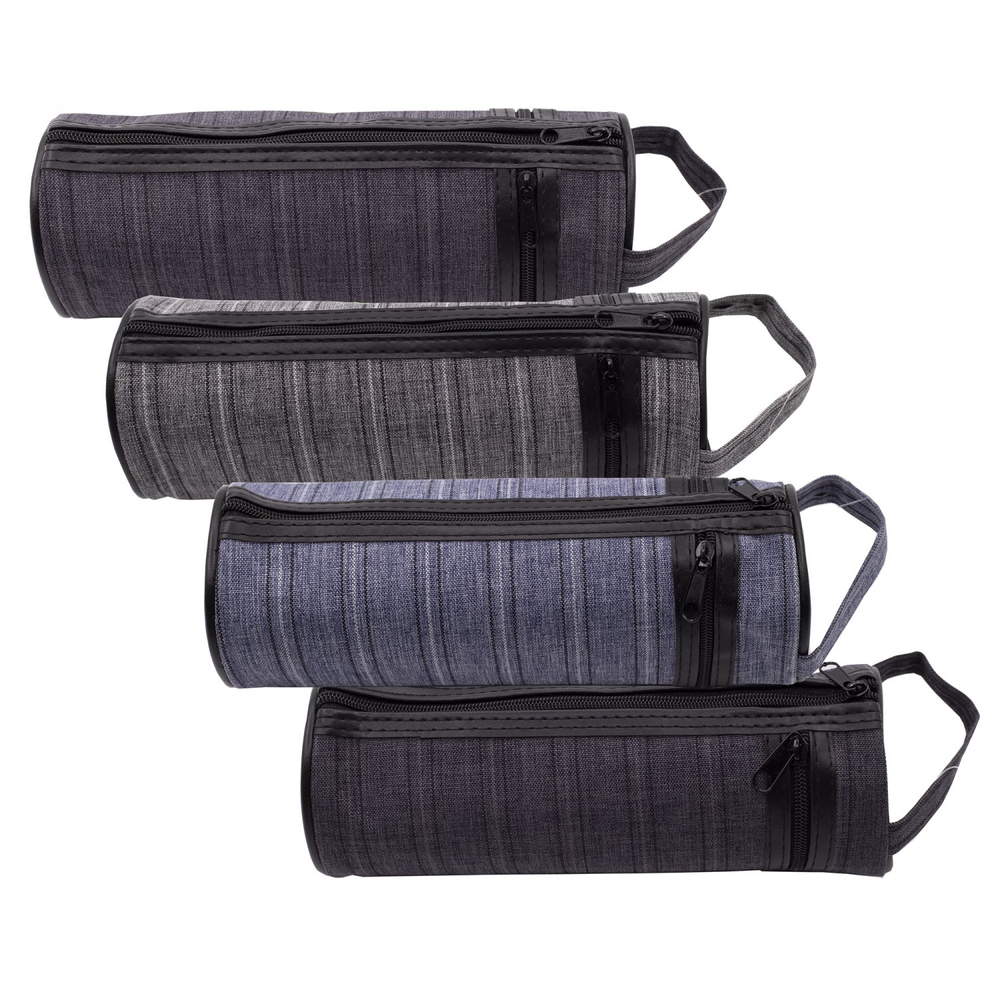 Пенал - тубус Alingar, ткань, 2 молнии, петля, 70 х 200 мм, "Джинс", ассорти (темно-серая джинсовая ткань)