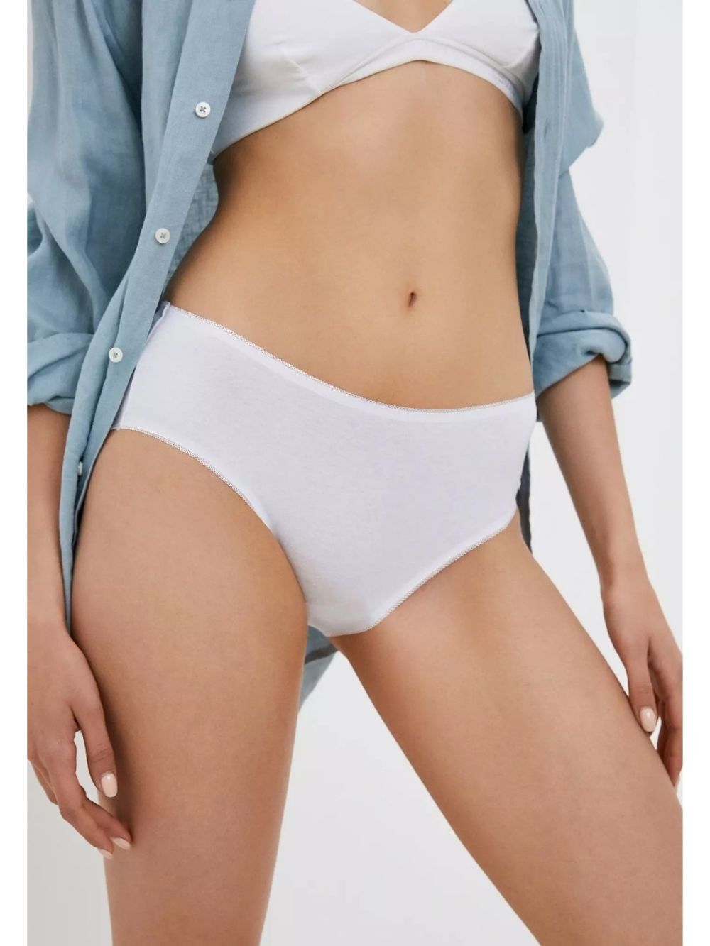 Трусы женские хлопковые слипы  средней посадки