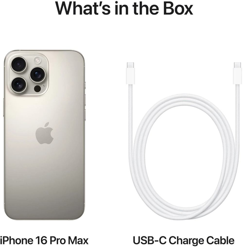 Смартфон Apple iPhone 16 Pro Max 256 ГБ, Dual nano SIM, Natural Titanium титан