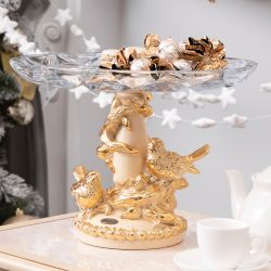 Фруктовница Мелодия любви Айвори с чашей из стекла