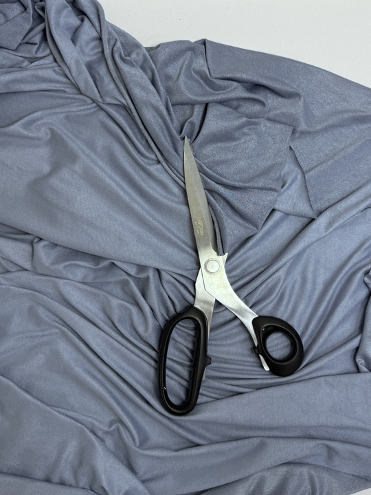 Замша искусственная, серо-голубая