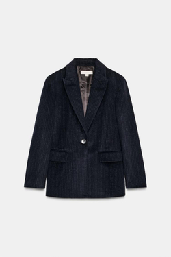 ZARA БЛЕЙЗЕР ИЗ ШЕРСТИ В ТОНКУЮ ПОЛОСКУ, ПОЛОСКИ