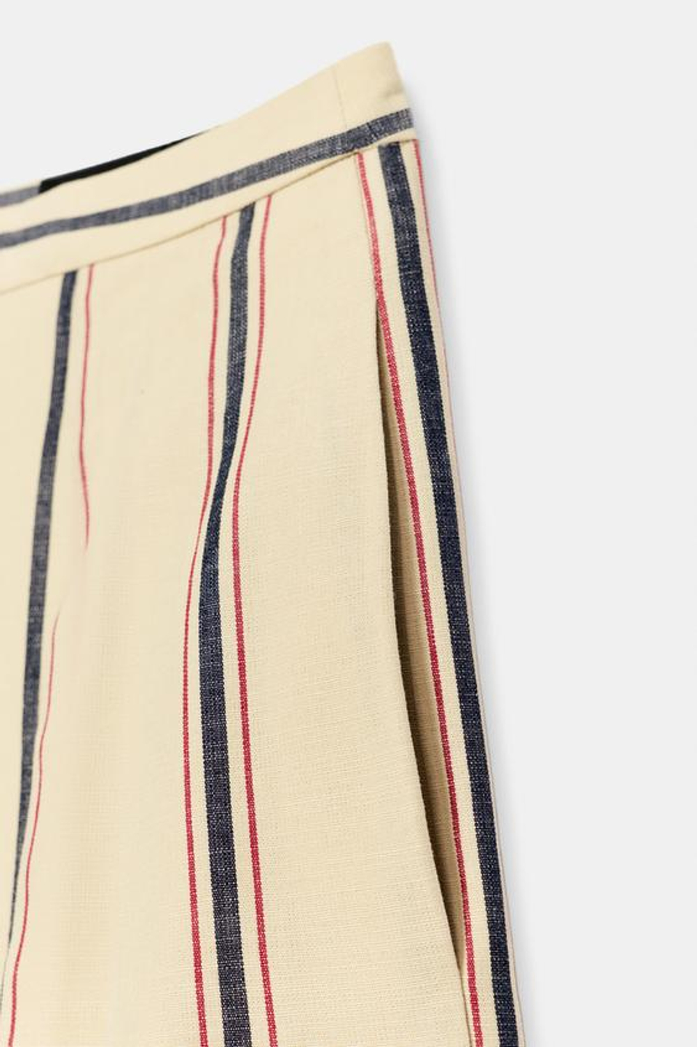 ZARA БРЮКИ В ПОЛОСКУ СО СКЛАДКАМИ — ZW COLLECTION, БЕЖЕВЫЙ