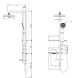 Душевая стойка Vincea Inspire VSFS-3I11MB с изливом, 30см верх душ, черный