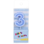 Свеча для торта Цифра Яркий праздник «3» 7,5 см