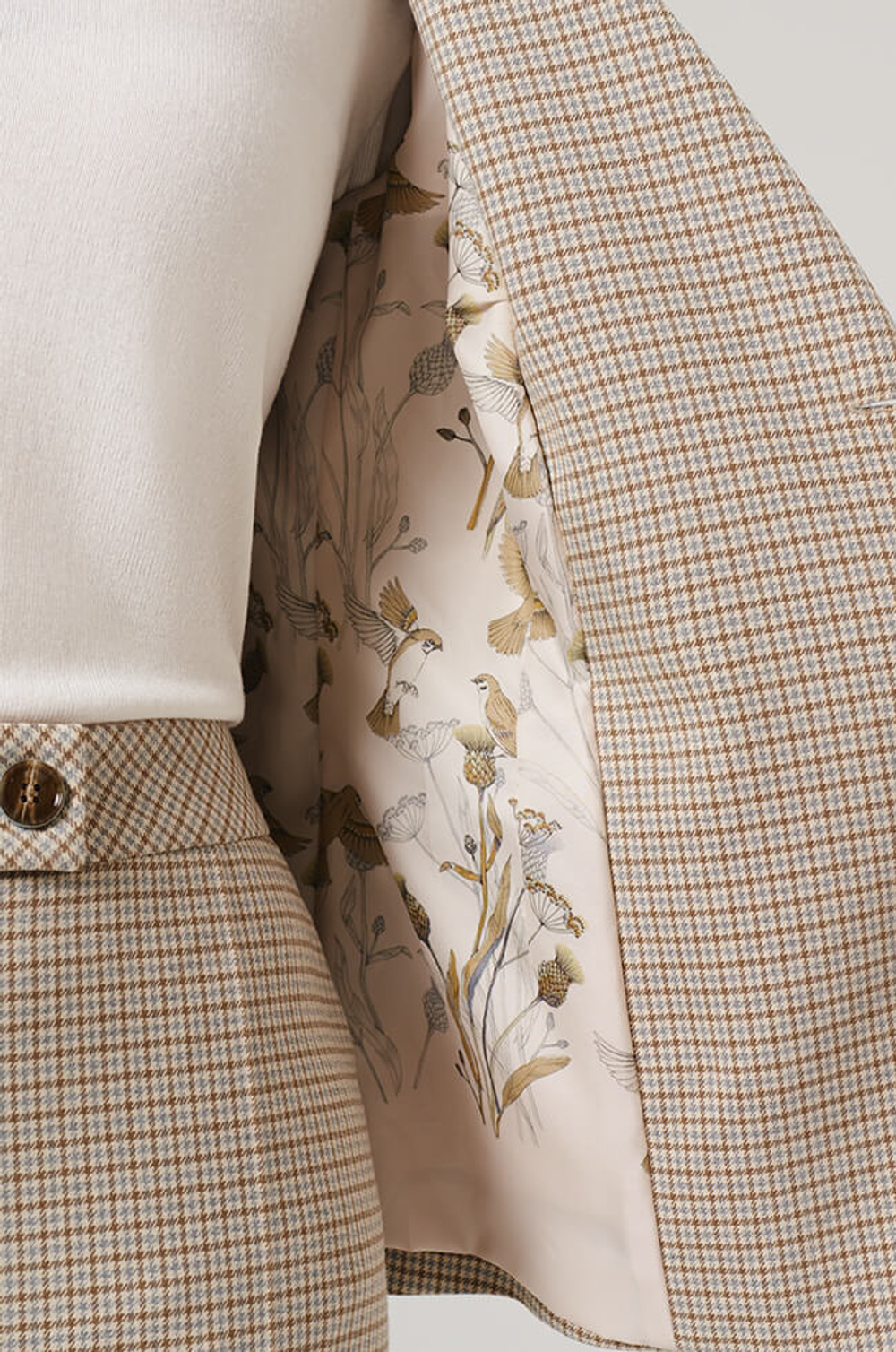 1894 Жакет женский (бежево-оливковый клетка)