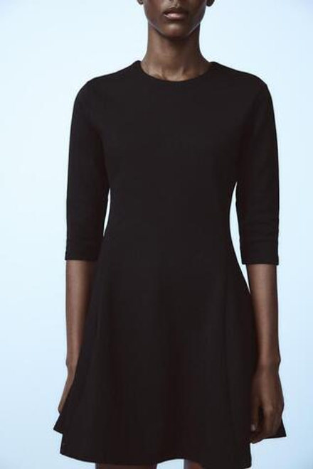 ZARA ПЛАТЬЕ ТРИКОТАЖНОЕ, ЧЕРНЫЙ