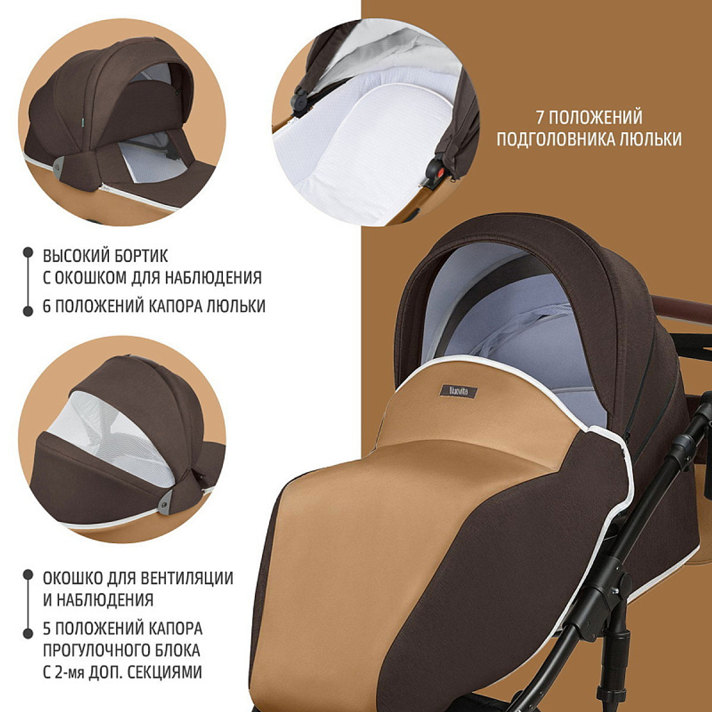 Детская коляска Nuovita Carro Sport 2 в 1 Nero Bronzo/Черная бронза