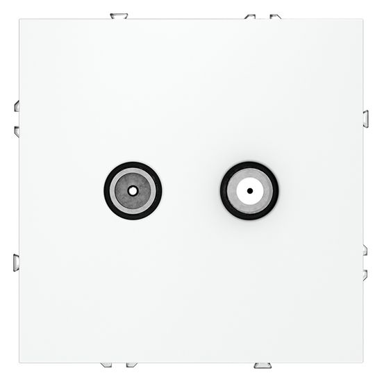 Розетка телевизионная встраиваемая VOLTUM S70 оконечная TV+SAT, (белый матовый)