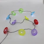 Гирлянда для улицы «Яркий зонтик» 3.8 м 10 ламп LED (8*7 см) чёрн.пров, 2 реж.,IP-54, Белый (солнечная батарея)