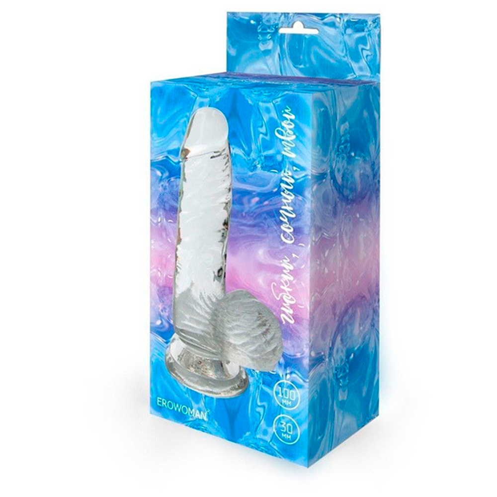 Прозрачный фаллоимитатор на присоске 15см Bior Toys Erowoman-Eroman LET-14015