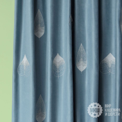 Готовые шторы и покрывало в комплекте ЭЛЛИ (арт. BL10-297-06)  - серо-голубой