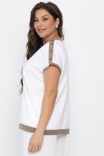 Блуза Чарли (бело-коричневая) Б13801-20М LT Collection