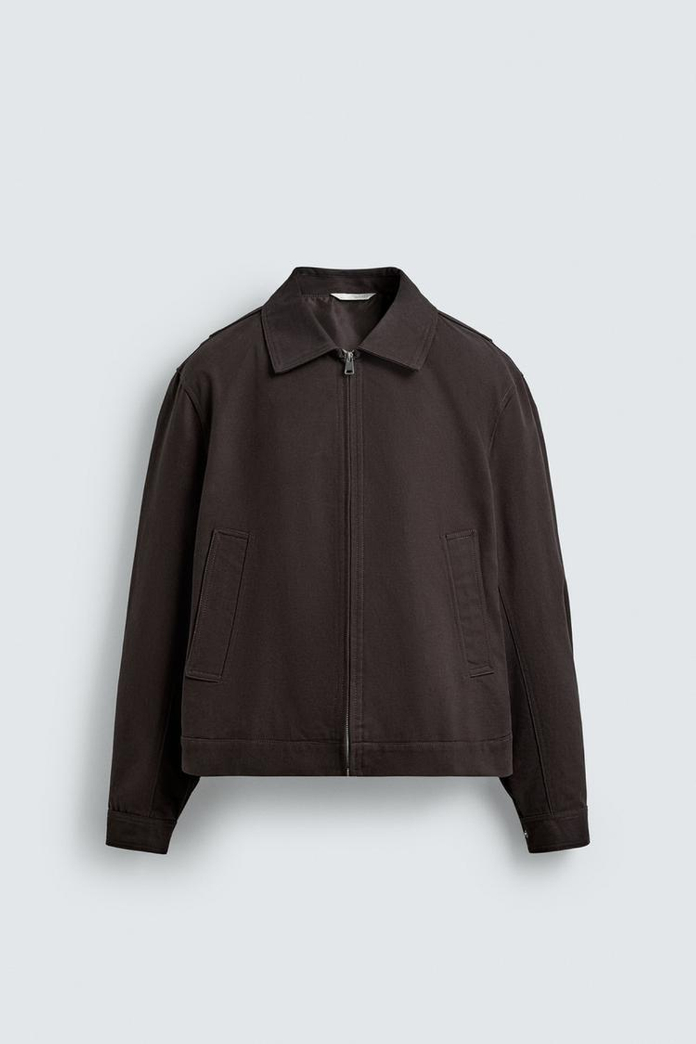 ZARA УКОРОЧЕННАЯ КУРТКА, ТЕМНО-КОРИЧНЕВЫЙ