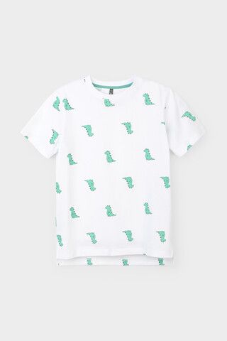 фуфайка  для мальчика  КР 301984/белый,зеленые динозавры