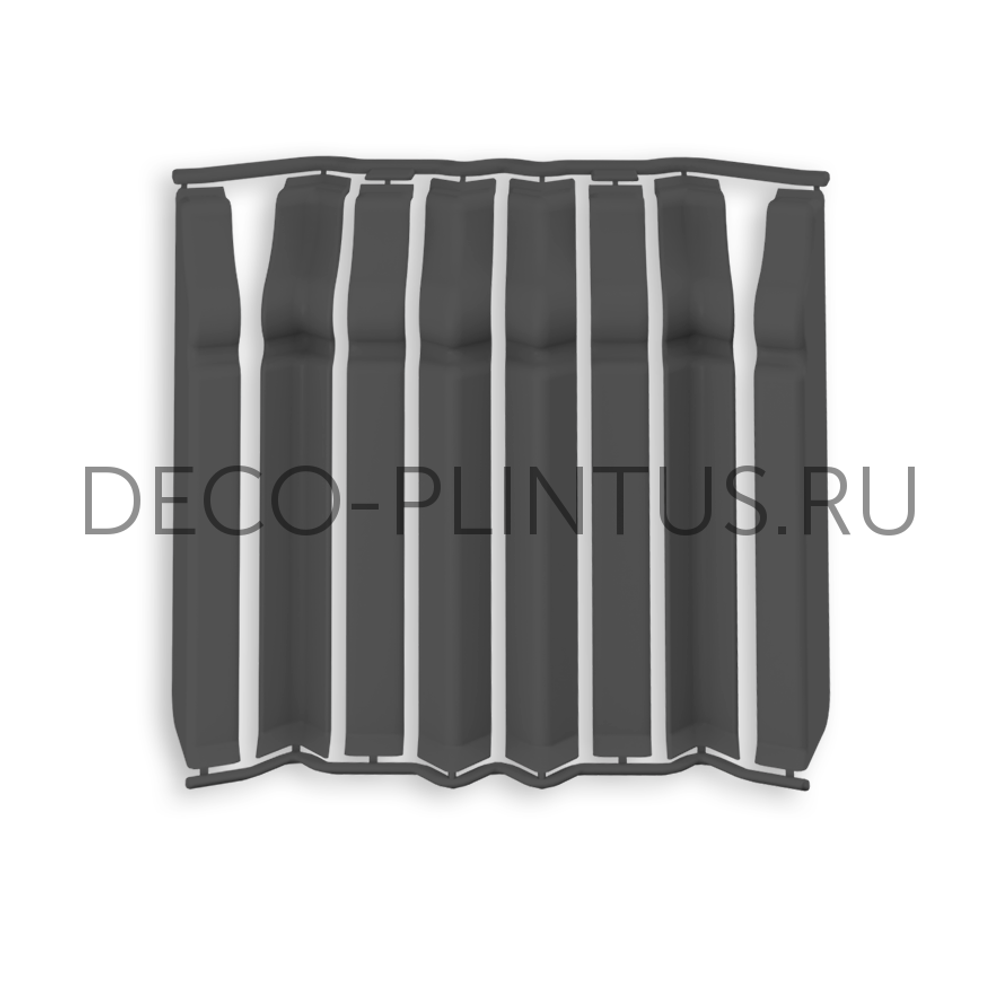 Накладки плинтуса Фигурного IDEAL Дюра 80мм - 093 Графит (в наборе 2 вн, 2нар, 2соед, 2загл)