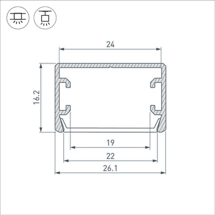 Профиль Arlight PLS-LOCK-H16-SMT-2000 ANOD 033224