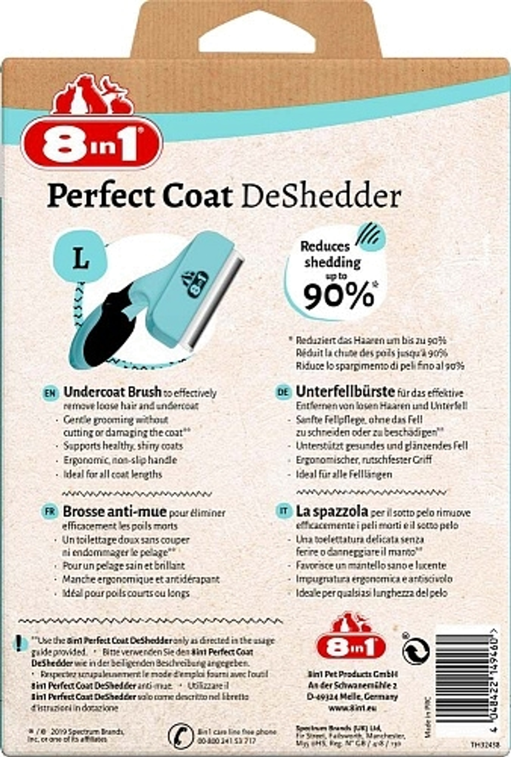 8IN1 Perfect Coat Дешеддер для крупных собак