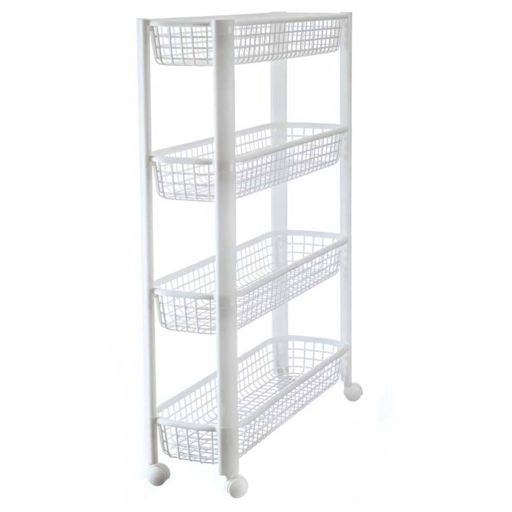 Полка узкая на колёсах (4 секции)