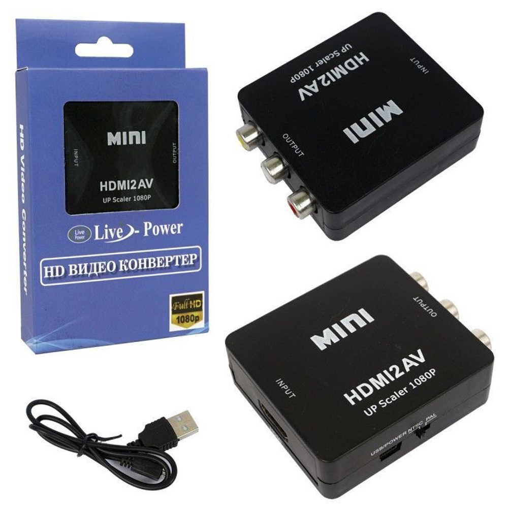Конвертер-переходник MINI HDMI2AV H122 (черный)