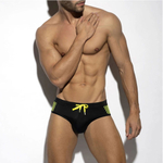 Черные мужские плавки с принтованными боковыми вставками (Размер: L) (Цвет: черный)