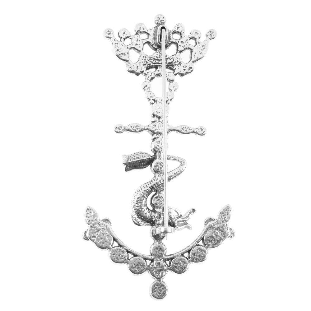 "Якорь" брошь в серебряном покрытии из коллекции "Реплики истории" от Jenavi с замком булавка