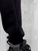 2133 Брюки-джоггеры флисовые черные (56-176)